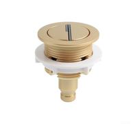 Double bouton poussoir de chasse d'eau de rechange avec construction en ABS chromé et modes de chasse d'eau demi-et complète pour réservoirs de salle de bain (doré)