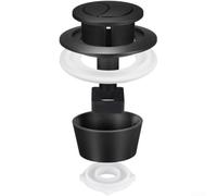 Double bouton poussoir moderne pour réservoir de toilettes compatible avec les systèmes Fluidmaster Pro550uk et Skylo Sky005 en plastique ABS dans plusieurs finitions métalliques (noir + anneau)