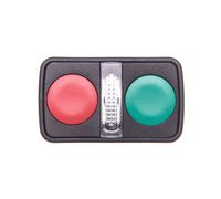 Interrupteur ZB5AW7A3740 : double tige 22 mm.Pos : 1 rouge/vert IP66 plat Pos...