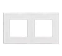 Double cadre en verre - Maclean MCE729W - Panneau 157x86mm pour prise de courant murale - modulaire - encastrable - blanc blanc G