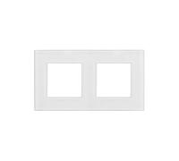 Double cadre en verre - MCE729W - Panneau 157x86mm pour prise de courant murale - modulaire - encastrable - blanc