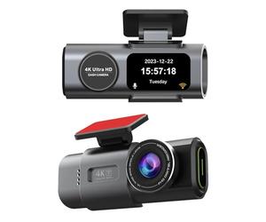 Double Caméra de Tableau de Bord 1080P 4K, Caméra DVR de Voiture Avant à L'intérieur, écran de 1,47 Pouces HD WiFi Enregistreur de Caméra de Tableau de Bord pour Voitures avec