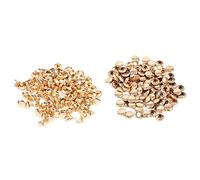 Double Cap Rivets 100 Sets | 8x10mm Iron Metal Studs for Leather Craft/Bag Repair/DIY Projects | 3 Colors Gold Silver Bronze Decorative Rivets (Or)