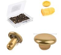 Double capuchon métal Rivets cuir plastique boîte goujons doigt lit pour cuir artisanat réparation décoration 100 ensembles-bronze 6mmx5mm