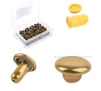 Double capuchon métal Rivets cuir plastique boîte goujons doigt lit pour cuir artisanat réparation décoration 100 ensembles-bronze 8mmx7mm