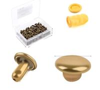Double capuchon métal Rivets cuir plastique boîte goujons doigt lit pour cuir artisanat réparation décoration 100 ensembles-bronze 7mmx6mm