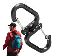Double-carabiner | 360 Rotation S Clip carabiner grand | Carabiner pivotant pour le trousseau | Hook Spring Spring lourds pour la randonnée de la randonnée en camping Ligne de chien | Équipement extér