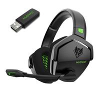 Double Casque Gaming Sans Fil avec Micro pour PS5, PS4, PC, NS, Mobile: 2,4 GHz Wireless + 5,3 Bluetooth - Vert