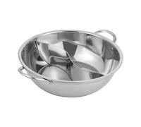 Double casserole ronde en acier inoxydable argenté - Avec couvercle - Pour cuisinières à induction, cuisinières à gaz, cuisinières électriques (28 cm)