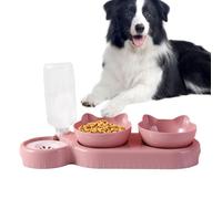 Double Cat Bowl - 15 ° Détroits Alimentaires Alimentaires Avec Bouteille De Distributeur D'eau Automatique | Bol D'alimentation De La Fraîcheur Quotidienne De Confort Amélioré, 500 Ml De Bouteille D'e