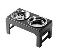 Double Cat Bowl - Elevated Pet Feeder with 3 Adjustable Heights, Non-Slip Dog Water Bowl for Indoor and Outdoor Use | Adjustable Height Pet Bowls, Large Dog Feeder, Stainless Steel Bowls