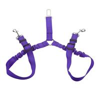 Double ceinture de sécurité pour chien, harnais de voiture réglable 2 en 1 avec tampon élastique anti-choc, appuie-tête de voiture anti-nœuds, clip de ceinture de sécurité réfléchissant robuste pour