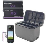 Double chargeur de batterie, chargeur portable pour caméra d'action, pour chargeur de batterie Insta360 X5, pour Insta360 X5 2 en 1 chargeur de batterie boîte de protection, station de stockage de