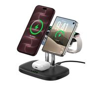 Double Chargeur Induction pour iPhone Duo/18 Pro Max/Apple Watch 12/Ultra 4 | Magnétique pour Mag-Safe Chargeur Sans Fil pour iPhone Air/17, Station de Charge pour Apple Watch 11/Ultra 3/SE 3/AirPods 5