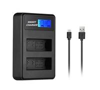 Double chargeur LCD compatible avec 2 batteries Canon LP-E10 anti-mémoire LC9104