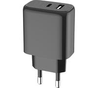 Double Chargeur Maison USB A+C 40W (15+25W) Power Delivery Noir Bigben