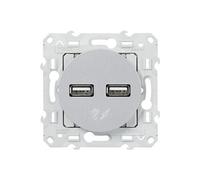 - Double chargeur USB 2,1A 5V - Aluminium - Odace - Schneider