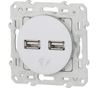 Double chargeur USB 2,1A 5V - blanc - Odace - Schneider