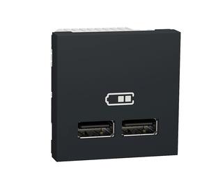 Double Chargeur USB A 1 poste 2 modules Unica Anthracite Schneider