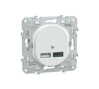 Double Chargeur USB A+C 1 poste 45W Ovalis Blanc Schneider