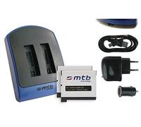 Double Chargeur (USB/Auto/Secteur) + 2X Batteries AHDBT-401 [Li-ION - 3.8V / 1160mAh] Compatible avec GoPro Hero4 Black, Silver, Surf & Music Edition