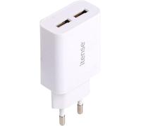 Double Chargeur Usb - Avec Câble 3 En 1 - Longueur Câble: 1m - Compatible Apple,Usb-C Et Micro Usb - Puissance: 12w - Entrée : Ac 100-240v,50/60 Hz,0.4a - Sortie Usb : Dc 5v / 2400 Ma