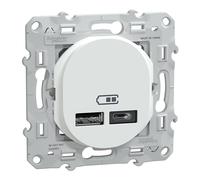 Double Chargeur USB C 1 poste 12W Ovalis Blanc Schneider