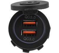 Double Chargeur Usb, Chargeur Usb De Voiture, Double Charge Rapide Qc3.0 Double Prise De Chargeur Usb Avec Chargeur De Voiture Et Terminal Pour Bateau De Moto De Voiture 12/24V