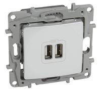 Double chargeur USB Niloé 2400 mA blanc LEGRAND 664794