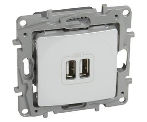 Double chargeur USB Niloé 2400 mA blanc LEGRAND 664794