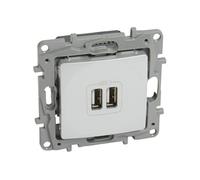 Double chargeur USB Niloé 2400 mA blanc LEGRAND 664794