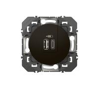 Legrand Chargeur USB Dooxie 600549 – USB-A + USB-C 3A 15 W Noir