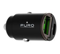 Double Chargeur voiture USB A+C PD 30W Power Delivery Mini Noir Puro