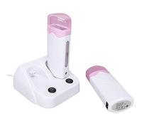 Double Chauffe-cire Dépilatoire, Kit De Rouleaux De Cire Pour épilation, Chauffe-cire à Rouler, Double Rouleau Dépilatoire Portable Sur Chauffe-cire Avec Base Chauffante Pour Femmes Hommes(EU)