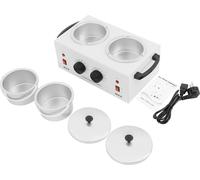 Double chauffe-cire, température réglable, design compact, blanc