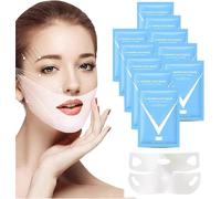 Double Chin Mask Reusable, Lifting Face Mask, V Shaped Contouring Face Mask, Line Shaping Lifting Belt,Neck Reduction Jawline Lift Tape Enhancer Face (10pcs)