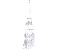 Double Circle Dream Catchers White Feather Handmade Wall Hanging Home Decor Dream Catchers Ornament Craft Gift for Living Room Windows