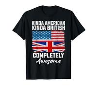 Double citoyenneté Un Peu américaine, Un Peu Britannique, États-Unis, Royaume-Uni, Drapeau T-Shirt