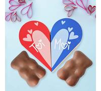 Double coeur avec 2 Maxi Oursons Guimauve - Chocolat au Lait Guimauve - Saint-Valentin