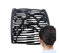 Double Comb Hair Clip - Elastic Stretch Holder, Decorative Bun Maker, Durable Grip Accessory | Women Styling Tool For Ponytail Hairstyle Creative Updo Casual Wear