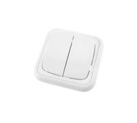 Double commutateur de surface 10 A/250 V, installation facile, idéal pour contrôler l'éclairage dans plusieurs pièces.