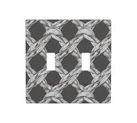 Double cordon gris nœud à bascule, plaque murale, décoration d'interrupteur, taille standard - 11,4 x 11,4 cm