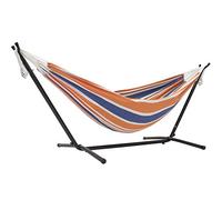 Double Cotton Hammock with Stand (250 CM) - Orange Punch