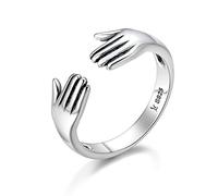 Double couche donne-moi une bague câlin Hand Love ouverts Anneaux de doigt pour femmes bijoux à bague réglable
