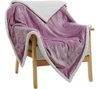 Double Couche Jeté Blket Cachemire Épais, Moelleux Chunky Fuzzy Blket, Super Doux Confortable Confortable Jeté D Blket pour Canapé Canapé-lit, Salon, Purple, 63"x51"/130x160cm