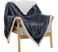 Double Couche Jeté Blket Cachemire Épais, Moelleux Chunky Fuzzy Blket, Super Doux Confortable Confortable Jeté D Blket pour Canapé Canapé-lit, Salon, Grey, 63"x51"/130x160cm