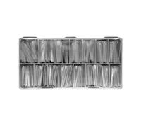 Double couche transparente Système d'ongles en acrylique UVS Gel Moules à ongles Couverture complète Pointe biseautée avec graduation Outil de manucure pédicure Double moules pour polygels UVS Gel