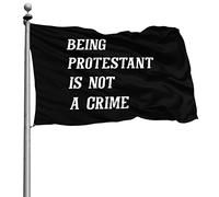 Double Couture Bannière Couleurs Vives Drapeaux De Pirate Être Protestant N'Est Pas Un Crime 90X150Cm Drapeaux Pour Célébration Événements Anniversaire