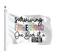 Double Couture Drapeau Corsaire Survivre À La Paternité, Une Bière À La Fois Drapeaux Résistants Aux Intempéries Bunting Pour Maison Fête Extérieur 90X150Cm