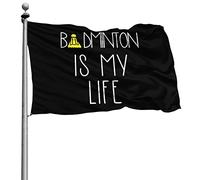 Double Couture Drapeau De Jardin Résistants Aux Intempéries Bannière Le Badminton Est Ma Vie 90X150Cm Bannière Extérieure Pour Fête Célébration Intérieur